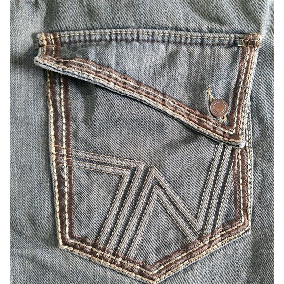 Brooklyn Xpress Jeans Shorts Men’s 40 Blue Denim Jorts Hip Hop Baggy Distressed - Picture 8 of 10